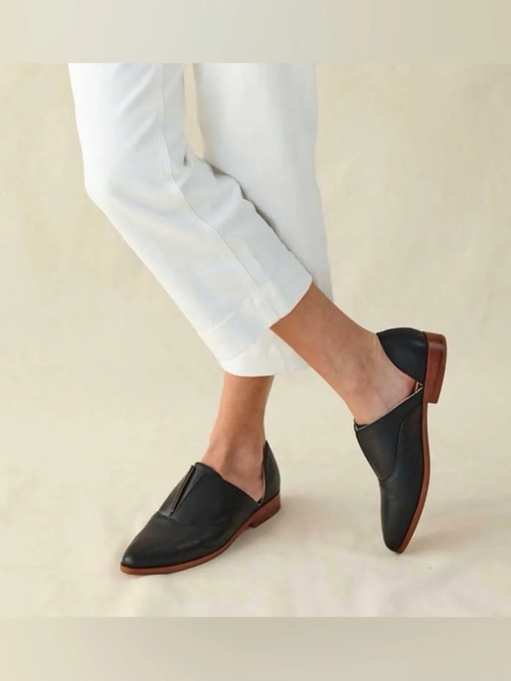 New Nisolo Emma Emma d'Orsay Oxford Bloke-core Classic Leather Sustainable Flat